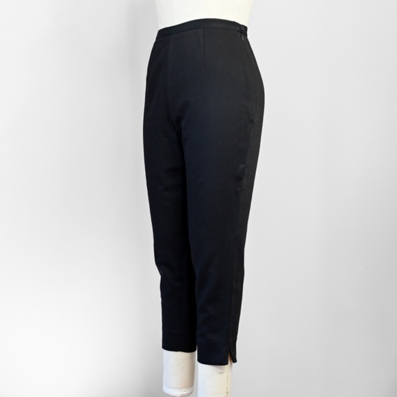 100% Cotton retro cigarette pants - high waist black 50s style capris - Picture 7 of 16